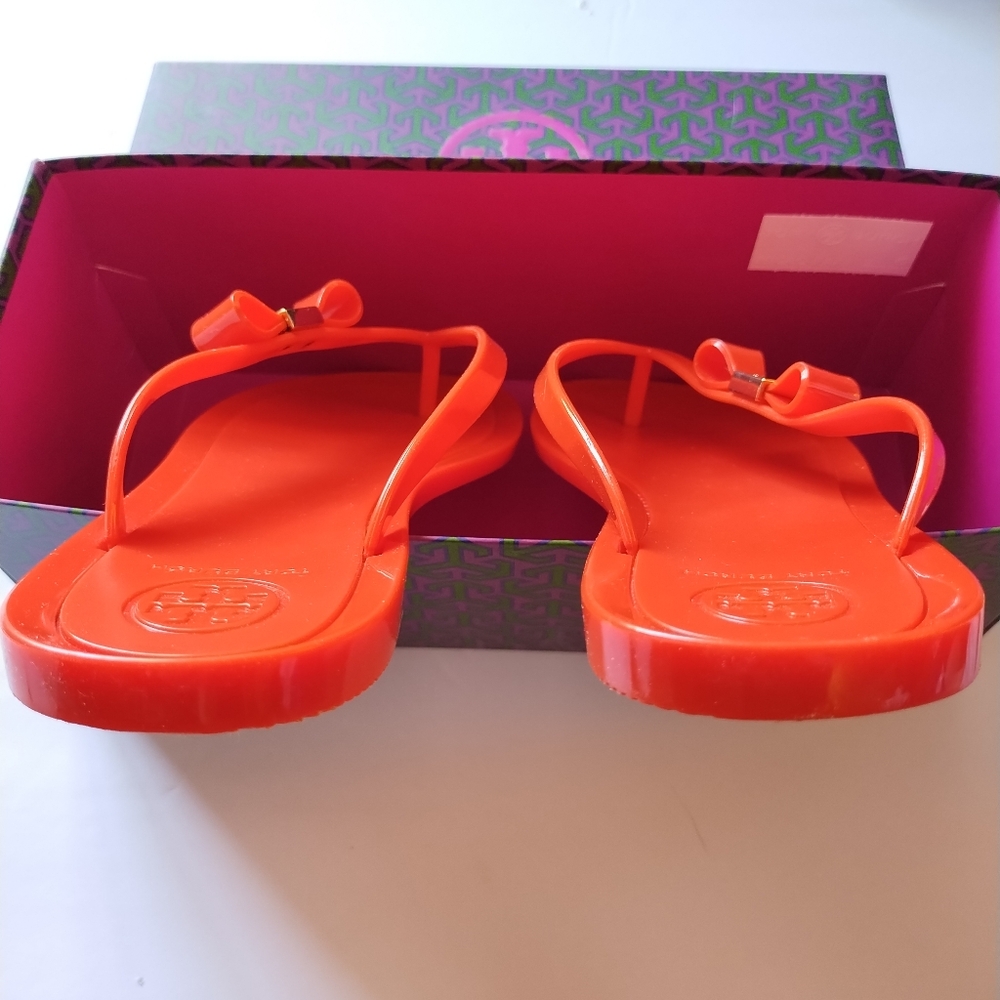 Tory Burch Michaela Bow Jelly Flip Flop Sandals Size 8 - Picture 11 of 16